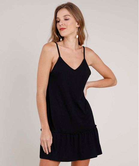 Vestido-Feminino-Curto-Canelado-Alca-Fina-Preto-9781284-Preto_1