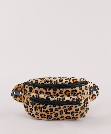 Pochete-Feminina-em-Pelo-Estampada-Animal-Print-Bege-9473094-Bege_1