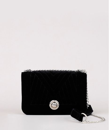 Bolsa-Transversal-Feminina-Pequena-em-Veludo-Preta-9381296-Preto_1