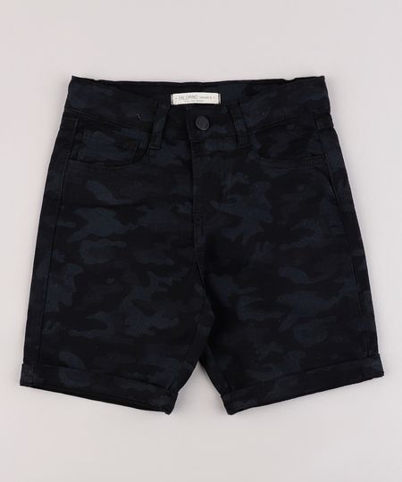 Bermuda-de-Sarja-Infantil-Estampada-Camuflada-Preto-9839803-Preto_1