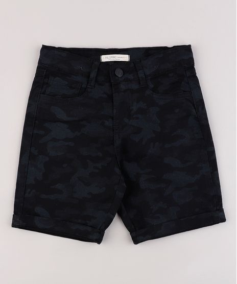 Bermuda-de-Sarja-Infantil-Estampada-Camuflada-Preto-9839803-Preto_1