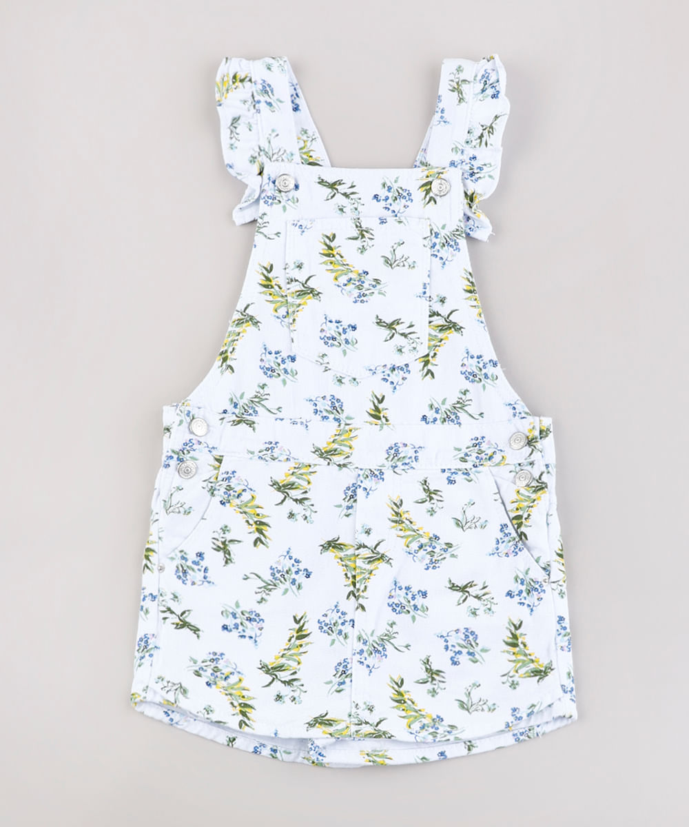 jardineira short saia infantil