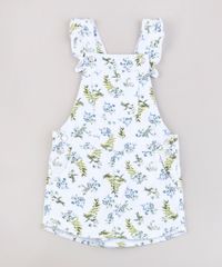 jardineira-Short-Saia-de-Sarja-Infantil-Estampada-Floral-com-Babado-Branca-9822541-Branco_1