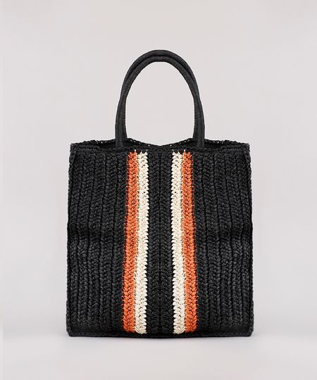 Bolsa-Feminina-Tote-Grande-com-Palha-e-Listras-Preta-9602443-Preto_1 Bolsa-Feminina-Tote-Grande-com-Palha-e-Listras-Preta-9602443-Preto_1