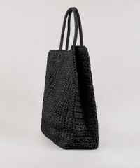 Bolsa-Feminina-Tote-Grande-com-Palha-e-Listras-Preta-9602443-Preto_3