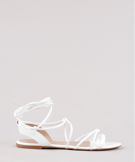 Rasteira-Feminina-Oneself-Metalizada-com-Amarracao-Branco-9800933-Branco_1