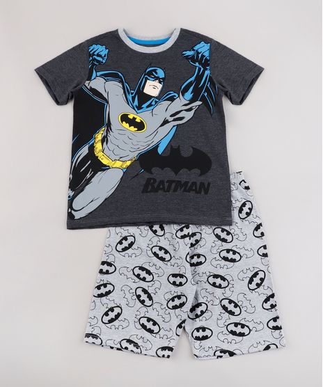 Pijama-Infantil-Batman-Manga-Curta-Cinza-Mescla-Escuro-9762473-Cinza_Mescla_Escuro_1