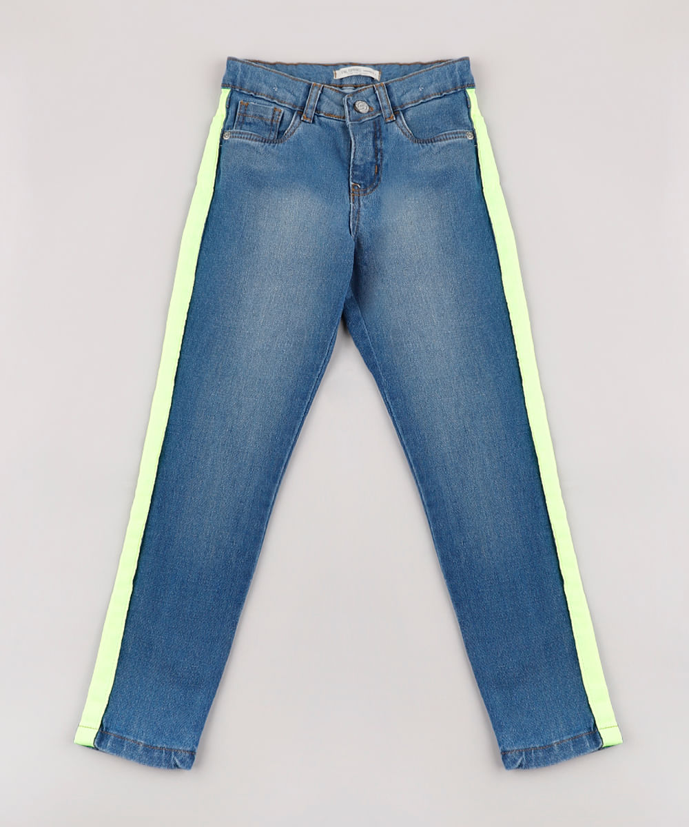calça jeans neon