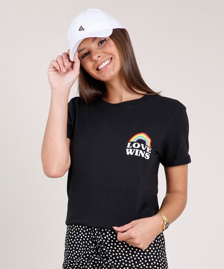 Blusa-Feminina-Ampla-Arco-Iris--Love-Wins--Manga-Curta-Decote-Redondo-Preta-9850923-Preto_1