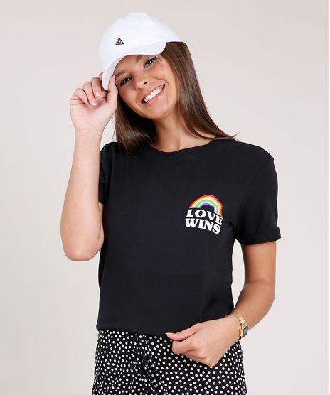 Blusa-Feminina-Ampla-Arco-Iris--Love-Wins--Manga-Curta-Decote-Redondo-Preta-9850923-Preto_1