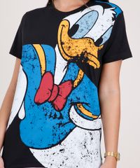 Blusa-Feminina-Pato-Donald-Ampla-Manga-Curta-Decote-Redondo-Preta-9850852-Preto_4