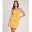 Vestido-de-Sarja-Feminino-Curto-com-Botoes-Alca-Fina-Mostarda-9831918-Mostarda_1