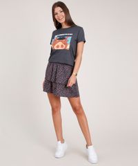 Blusa-Feminina-Pumba-O-Rei-Leao-Manga-Curta-Decote-Redondo-Cinza-Mescla-Escuro-9850283-Cinza_Mescla_Escuro_3