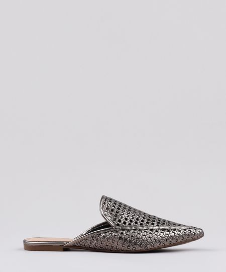 Mule-Feminino-Via-Uno-Bico-Fino-Tresse-Metalizado-Grafite-9839515-Grafite_1