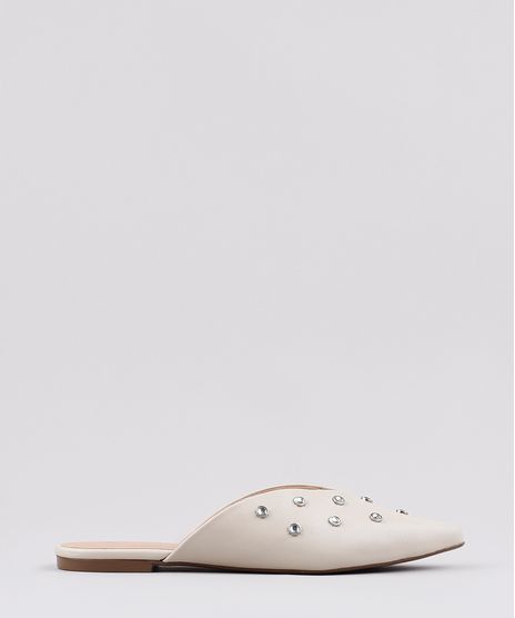 Mule-Feminino-Via-Uno-Bico-Fino-com-Brilho-Bege-Claro-9840236-Bege_Claro_1