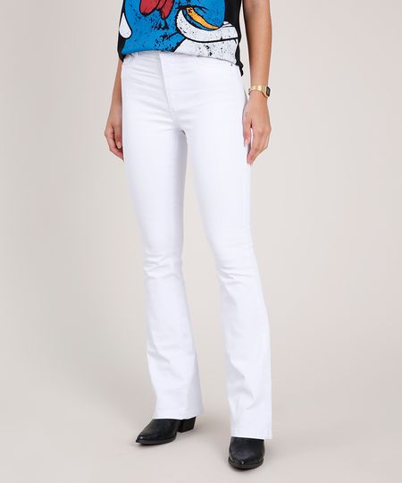 Calca-de-Sarja-Feminina-Sawary-Boot-Cut-Cintura-Alta-Branca-9857024-Branco_1