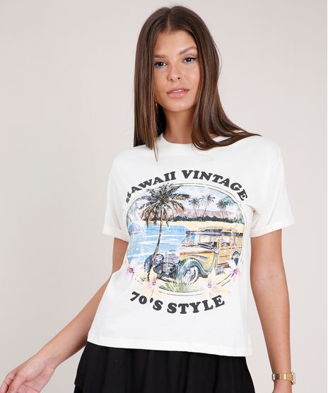 Blusa-Feminina--Hawaii-Vintage--Manga-Curta-Decote-Redondo-Bege-Claro-9785793-Bege_Claro_1