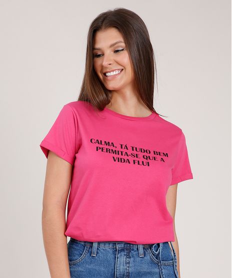Blusa-Feminina--Ta-Tudo-Bem--Manga-Curta-Decote-Redondo-Pink-9850340-Pink_1