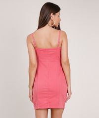 Vestido-de-Sarja-Feminino-Curto-com-Botoes-Alca-Fina-Coral-9831919-Coral_2