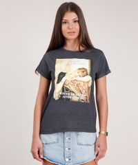 Blusa-Feminina--Vivo-Exausta--Manga-Curta-Decote-Redondo-Cinza-Mescla-Escuro-9850342-Cinza_Mescla_Escuro_1