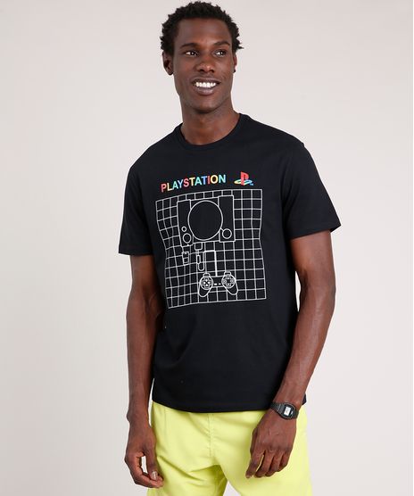Camiseta-Masculina-PlayStation-Manga-Curta-Gola-Careca-Preto-9781568-Preto_1
