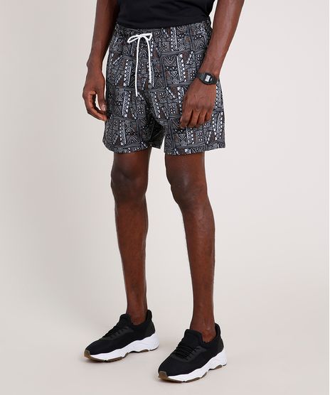 Short-Masculino-Estampado-Etnico-com-Bolsos-e-Cordao-Preto-9847356-Preto_1