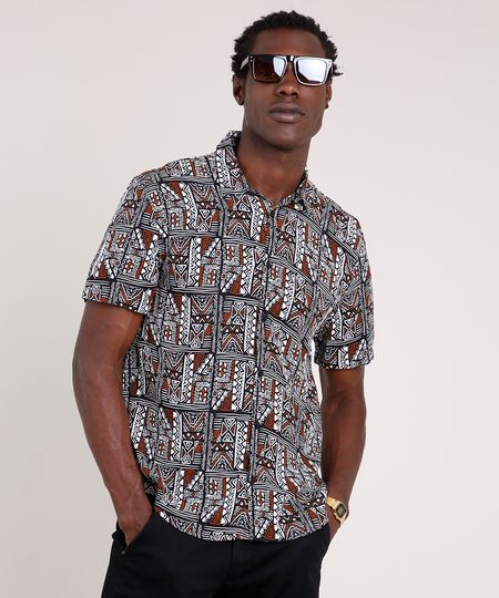 Camisa-Masculina-Tradicional-Estampada-Etnica-Manga-Curta--Preta-9821749-Preto_1