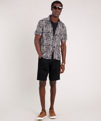 Camisa-Masculina-Tradicional-Estampada-Etnica-Manga-Curta--Preta-9821749-Preto_3