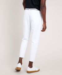 Calca-de-Sarja-Masculina-Tapered-com-Rasgos-e-Cordao-Branco-9814881-Branco_4