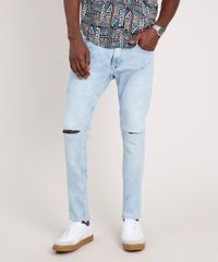 Calca-Jeans-Masculina-Skinny-com-Rasgos-Azul-Claro-9791188-Azul_Claro_1
