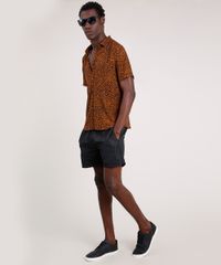 Camisa-Masculina-Tradicional-Estampada-Animal-Print-Onca-Manga-Curta--Marrom-9854617-Marrom_3