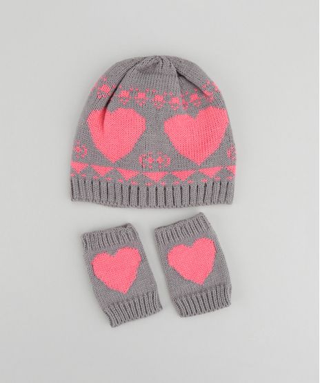 Gorro--Coracao--em-Trico---Luvas-Cinza-Mescla-8490856-Cinza_Mescla_1