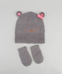 Gorro--Ursinho--em-Trico---Luvas-Cinza-Mescla-8490530-Cinza_Mescla_1