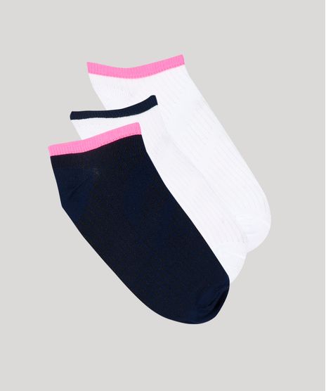Kit-de-3-Meias-Femininas-Esportivas-Ace-Cano-Baixo--Multicor-9857275-Multicor_1