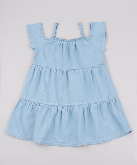 Vestido-Jeans-Infantil-com-Recortes-Decote-Ombro-a-Ombro-Manga-Curta-Azul-Claro-9845745-Azul_Claro_1