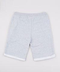 Bermuda-Infantil-em-Moletom-com-Bolso-e-Recorte-Barra-Dobrada-Cinza-Mescla-Claro-9659931-Cinza_Mescla_Claro_2