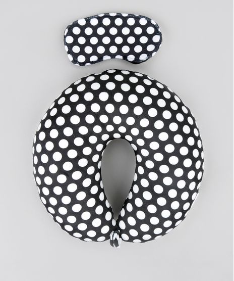 Kit-de-Apoio-de-Cabeca---Tapa-Olho-Estampado-Poa-Preto-8543269-Preto_1