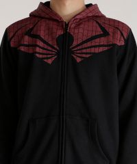 Blusao-Homem-Aranha-em-Moletom-de-Algodao---Sustentavel-Preto-8470834-Preto_4