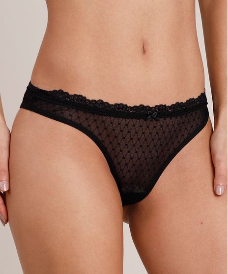 Calcinha-Biquini-em-Tule-Estampado-de-Poa-Preta-9735859-Preto_1
