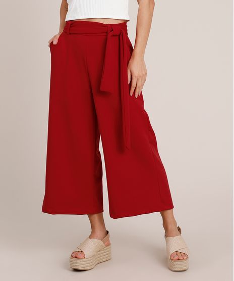 Calca-Feminina-Pantacourt-com-Faixa-Vermelho-9843746-Vermelho_1