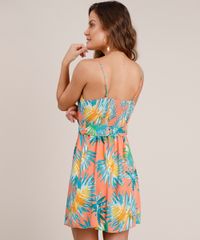 Vestido-Feminino-Curto-Transpassado-Estampado-de-Folhagem-com-Cinto-Alca-Fina-Laranja-9694823-Laranja_2