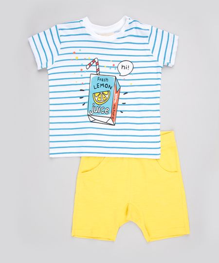 Conjunto-Infantil-Lemon-Juice-de-Camiseta-Listrada-Manga-Curta-Branca---Bermuda-Amarela-9671648-Amarelo_1 Conjunto-Infantil-Lemon-Juice-de-Camiseta-Listrada-Manga-Curta-Branca---Bermuda-Amarela-9671648-Amarelo_1