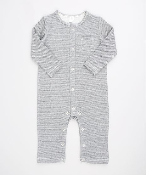 Macacao-Infantil-em-Moletom-Listrado-com-Bolso-Manga-Longa-Cinza-Mescla-9723407-Cinza_Mescla_1