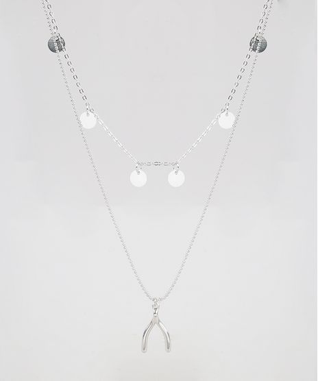 Kit-de-Gargantilha-Chocker-com-Medalhas---Colar-com-Pingente-de-Osso-Prateado-9775035-Prateado_1
