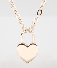 Colar-Feminino-com-Pingente-de-Coracao-Cadeado-Dourado-9649998-Dourado_4