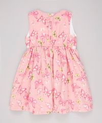 Vestido-Infantil-Estampado-de-Borboletas-com-Laco-Sem-Manga-Rosa-9740379-Rosa_2