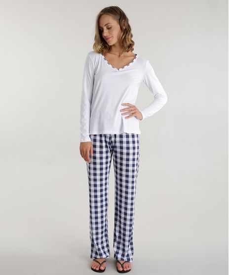 Pijama-Xadrez-Branco-8573265-Branco_1