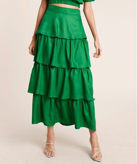 Saia-Feminina-Mindset-Midi-em-Camadas-Verde-9864762-Verde_1