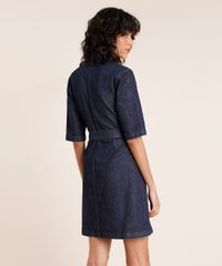 Vestido-Jeans-Feminino-Mindset-Curto-com-Faixa-para-Amarrar-Manga-Curta-Azul-Escuro-9891625-Azul_Escuro_2