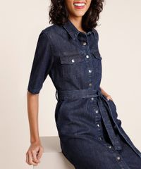 Vestido-Jeans-Feminino-Mindset-Curto-com-Faixa-para-Amarrar-Manga-Curta-Azul-Escuro-9891625-Azul_Escuro_4